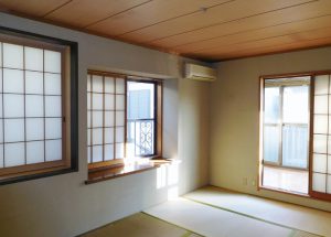 ２階７．５帖の和室。サンルーム付